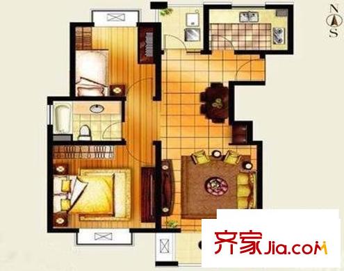 妙境一村 2室 戶型圖
