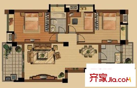妙境一村 3室 戶型圖