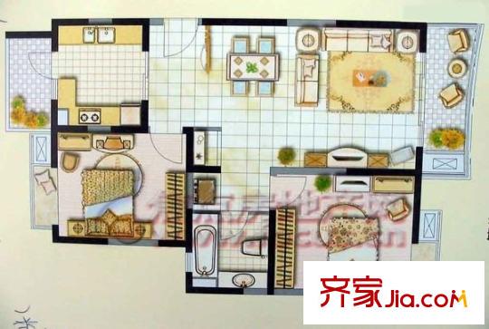 博泰景苑 2室 户型图