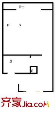 上海 南方新村1室 户型图