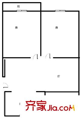 上海 南方新村2室 户型图