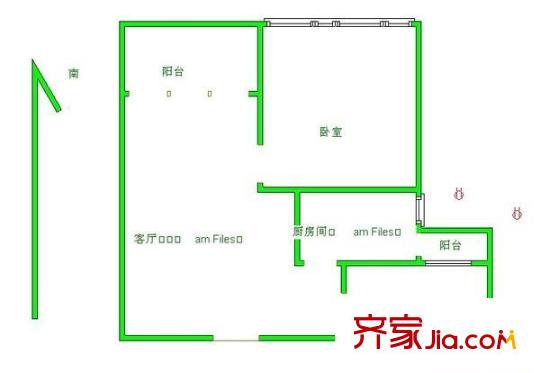 大華錦繡華城第19街區(qū) 1室 戶型圖