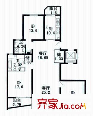 上海 錦三角花園 戶型圖