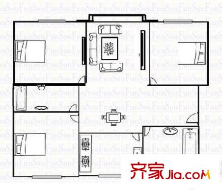 明珠小區(qū) 0室 戶型圖