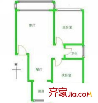 双辽支路70弄小区户型图 户型图 2室1厅1卫1厨