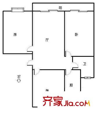 双辽支路70弄小区户型图户型图 3室1厅1卫1厨