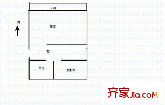 明珠小區(qū) 1室 戶(hù)型圖