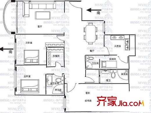 圣骊澳门苑 4室 户型图