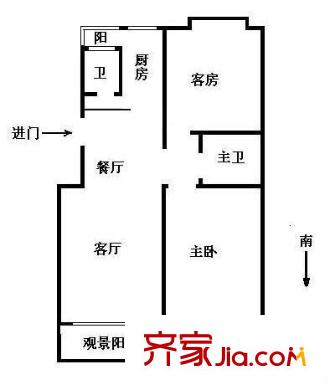 圣骊澳门苑 2室 户型图