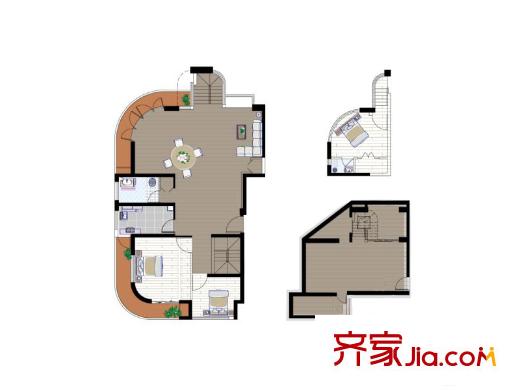 上尚缘G户型图 3室2厅2卫1厨