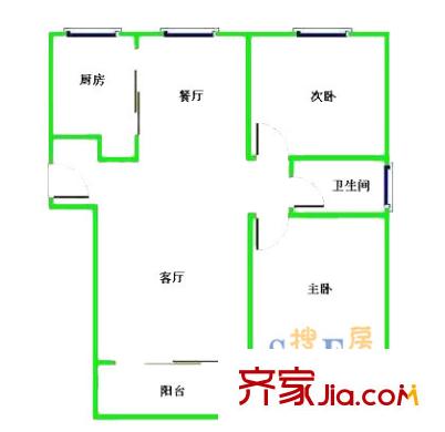 紫翠新行苑戶型圖上海 紫翠苑2室 戶型圖 2室2廳1衛(wèi)1廚