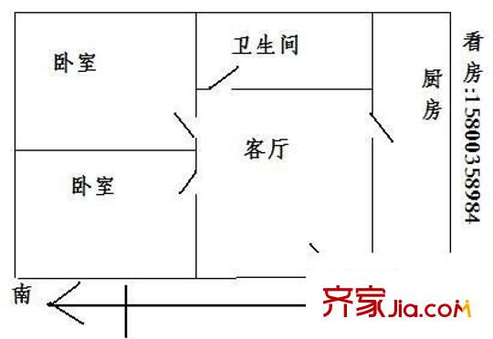 翔川家園戶型圖戶型圖 1室1廳1衛(wèi)1廚