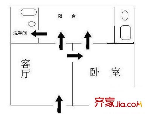 翔川家園戶型圖戶型圖 1室1廳1衛(wèi)1廚