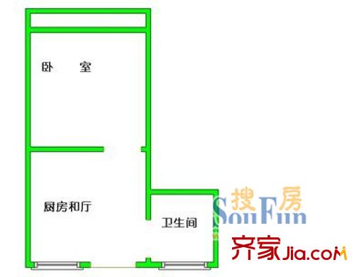 朱家灘小區(qū)戶型圖戶型圖 1室1廳1衛(wèi)1廚