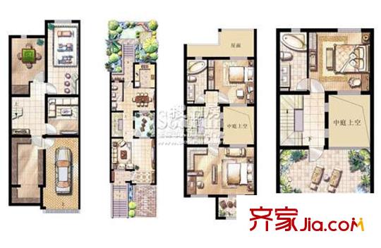 浦發(fā)博園別墅戶型圖戶型圖 1室1廳1衛(wèi)1廚