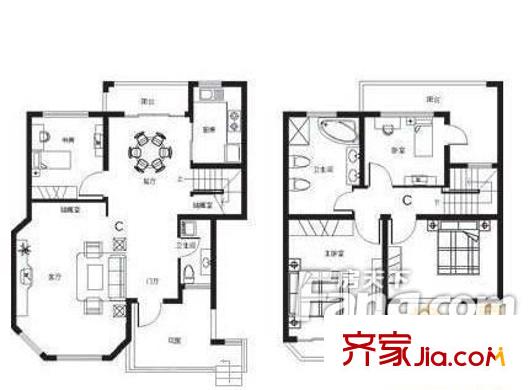银桥花园户型图房型图 4室2厅2卫1厨