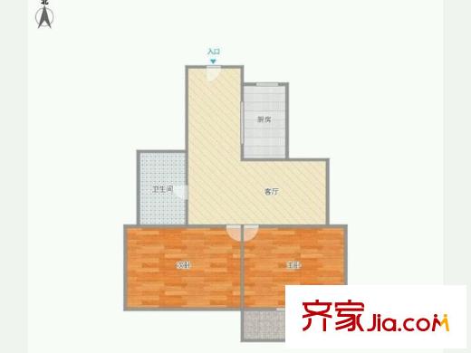 南大路180弄小区 2室 户型图