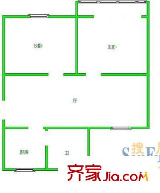 宝钢一村 2室 户型图