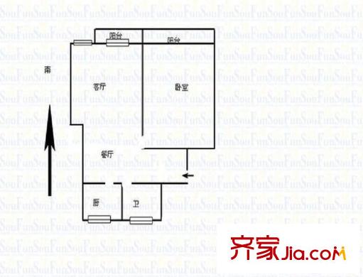 天鵝泉公寓戶型圖戶型圖 2室2廳1衛(wèi)1廚