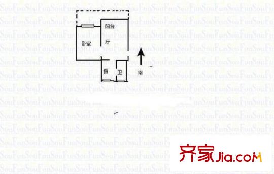 港城新苑戶(hù)型圖 戶(hù)型圖 1室1廳1衛(wèi)1廚