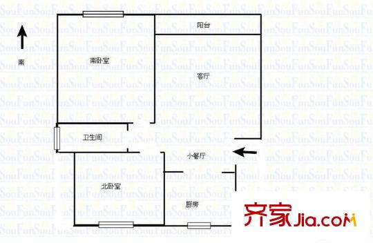 高行綠洲五期戶型圖戶型圖 2室1廳1衛(wèi)1廚
