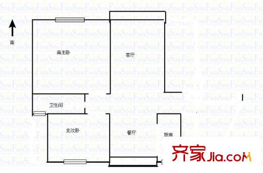 高行綠洲五期戶型圖戶型圖 2室1廳1衛(wèi)1廚