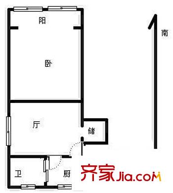 新高橋春暉苑 1室 戶型圖