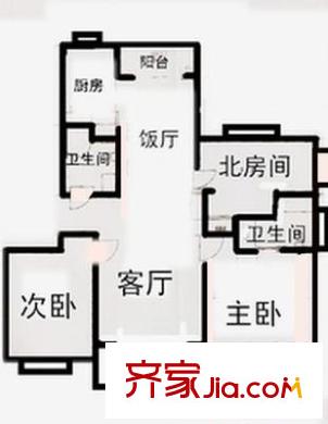 南新西園戶型圖戶型圖 2室1廳1衛(wèi)1廚