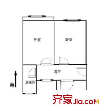 大寺新村 2室 户型图