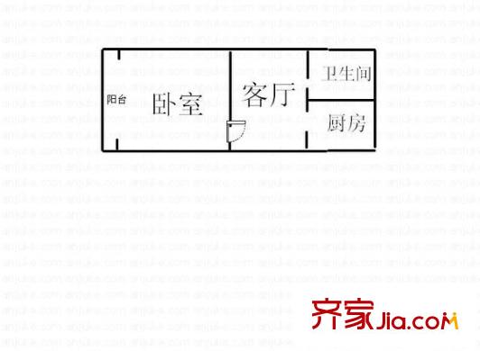 大寺新村 1室 户型图