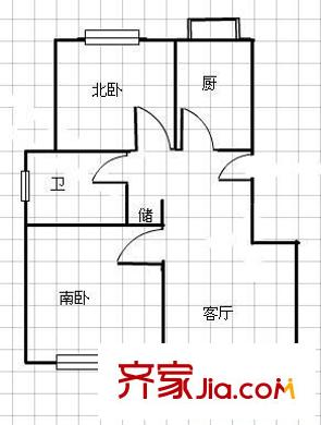 清風(fēng)雅苑 2室 戶型圖