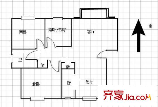 清風雅苑 3室 戶型圖