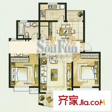 城市藝術(shù)季戶(hù)型圖A1型戶(hù)型 2室2廳2衛(wèi)1廚
