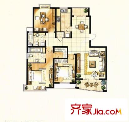 城市藝術(shù)季戶(hù)型圖戶(hù)型圖 3室2廳2衛(wèi)1廚