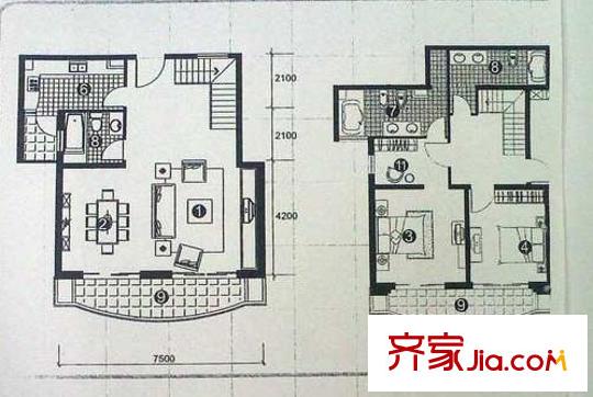 第九城市二期戶型圖戶型圖 3室2廳3衛(wèi)1廚