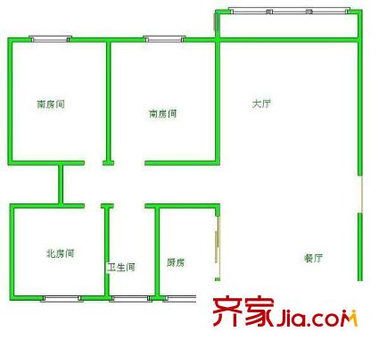 心中家園 3室 戶型圖