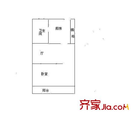 由由二村 1室 戶型圖