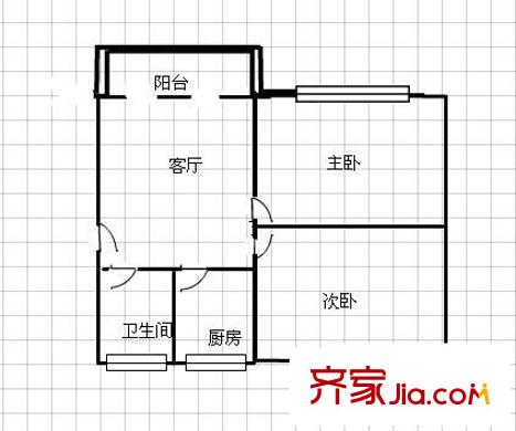 地緯家苑 2室 戶型圖