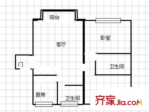 地緯家苑 2室 戶型圖