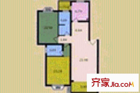 山泉花苑戶型圖2室2廳2衛(wèi)1廚