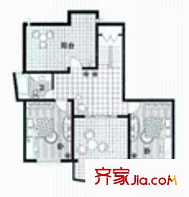 錦河苑戶型圖戶型圖 3室3廳2衛(wèi)1廚