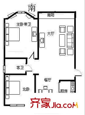 錦河苑 4室 戶型圖