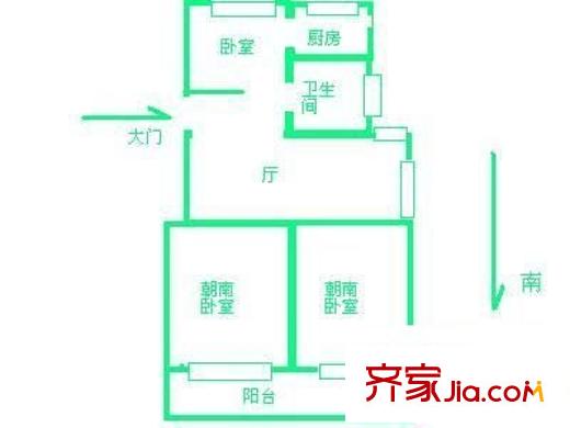 黃山小區(qū) 3室 戶型圖