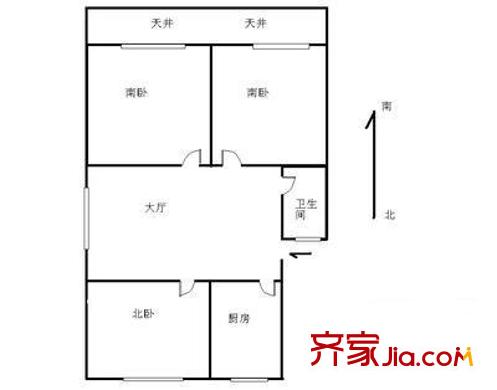 黃山小區(qū) 2室 戶型圖