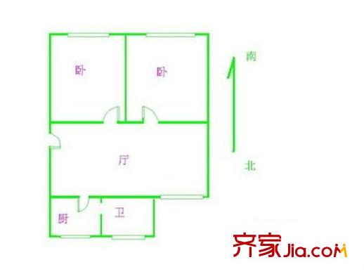 黃山小區(qū) 2室 戶型圖