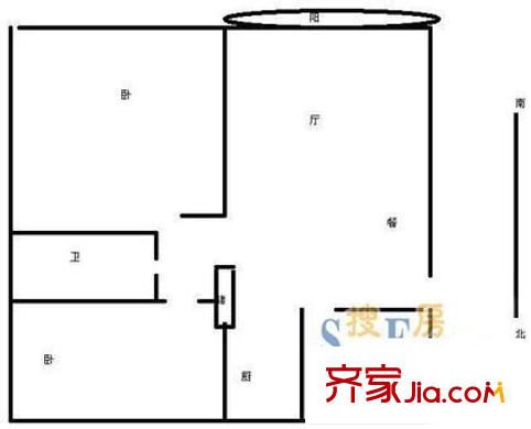 通聯(lián)苑 2室 戶(hù)型圖