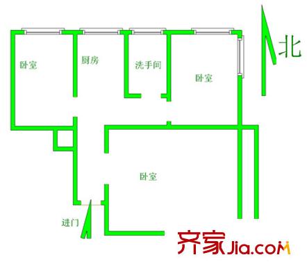 東建大樓戶型圖上海 東明公寓 戶型圖 3室1衛(wèi)1廚