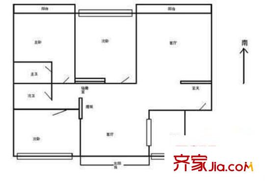 德馨公寓 3室 戶型圖