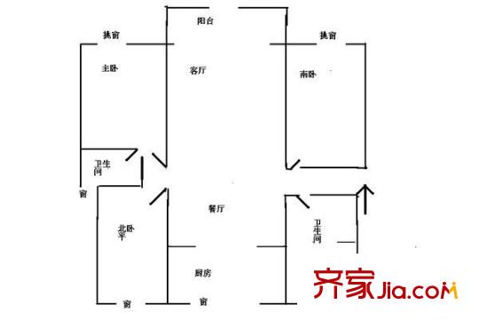 东旺公寓 0室 户型图