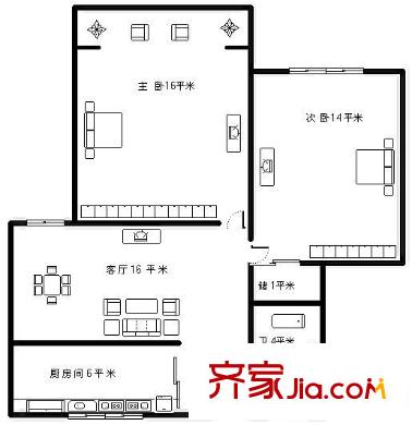 云二小區(qū)戶型圖 戶型圖 2室1廳1衛(wèi)1廚